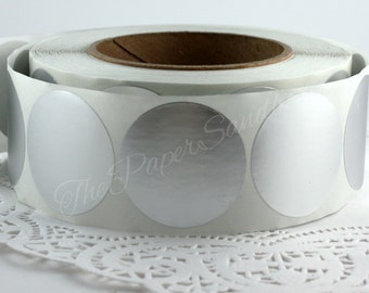 Matte Silver Foil Seal Stickers 1.75” -2" Round Large Foil Envelope Seals
