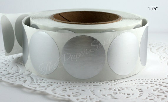 Matte Silver Foil Seal Stickers 1.75” -2" Round Large Foil Envelope Seals