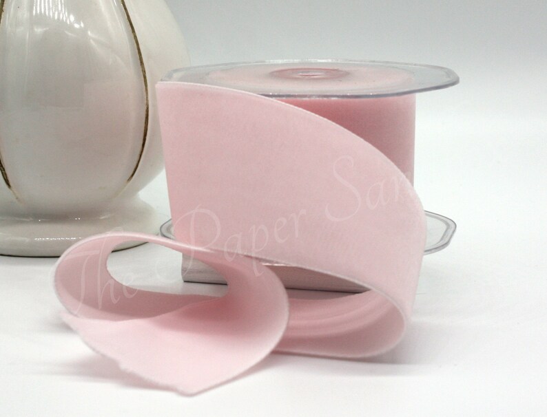 Light Pink Velvet Ribbon 2 Wide by the Yard Etsy