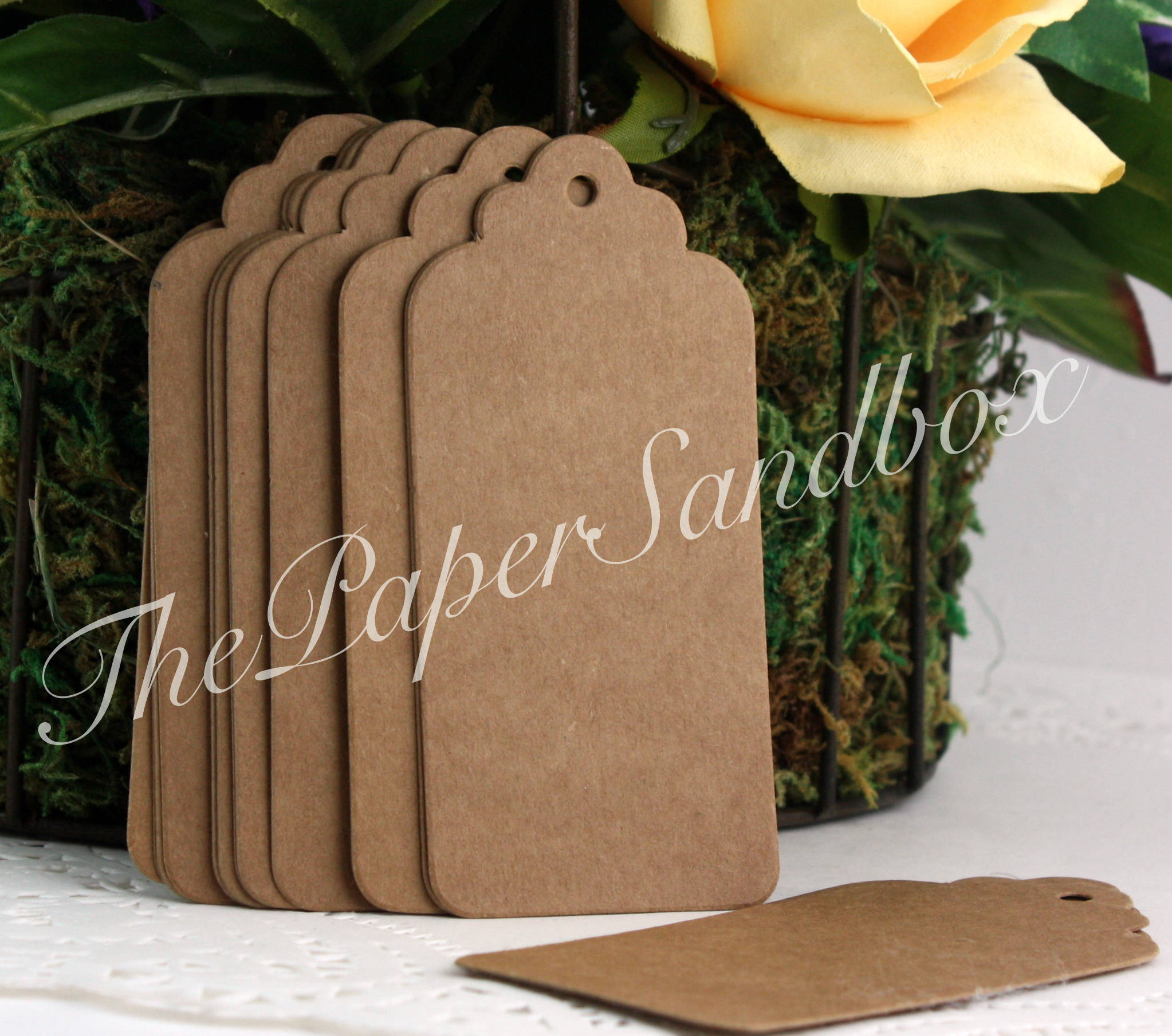 Blank Brown Tags 3.75 x 1.75 PrintableTags Wedding Favor Etsy