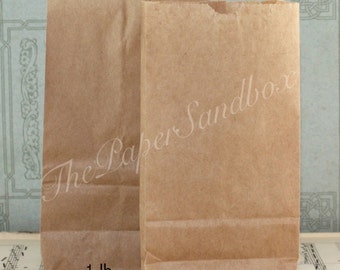 100 Small Brown Paper Bags, Printable Bags