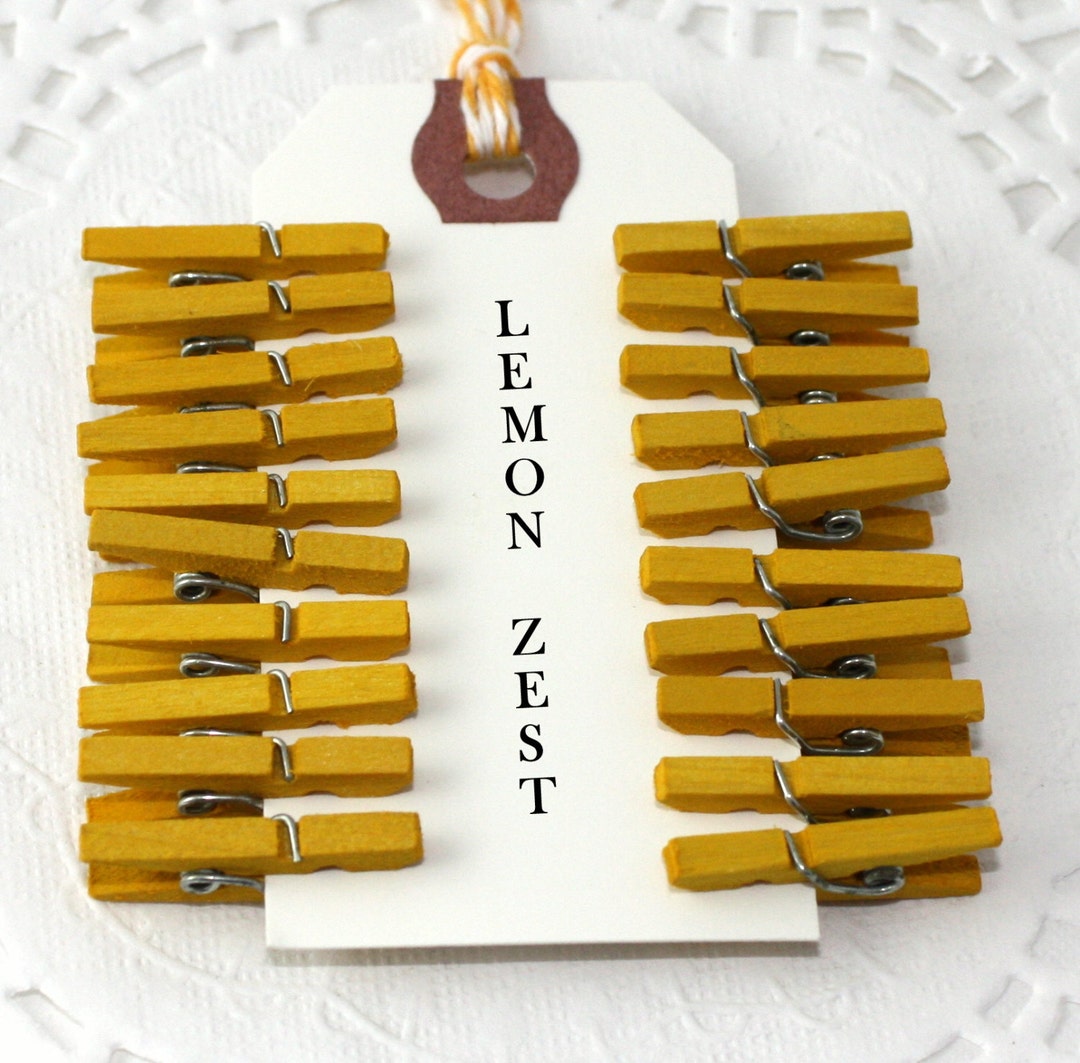 Yellow Clothespins Hand Dyed Multiple Sizes Etsy