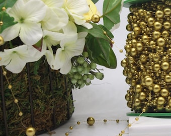 Matte Gold Bead Garland, Beads by the yard