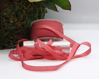 Rose Silk Ribbon 1/4" wide BY THE YARD