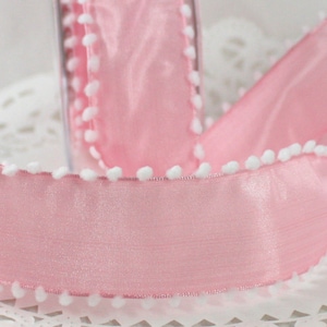Wired  Pink Pom Pom Trim Ribbon 1.5” wide BY THE YARD