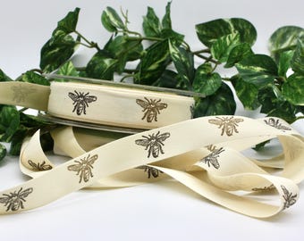 Bee Ribbon, Honey Bee Ribbon 3/4” wide BY THE YARD