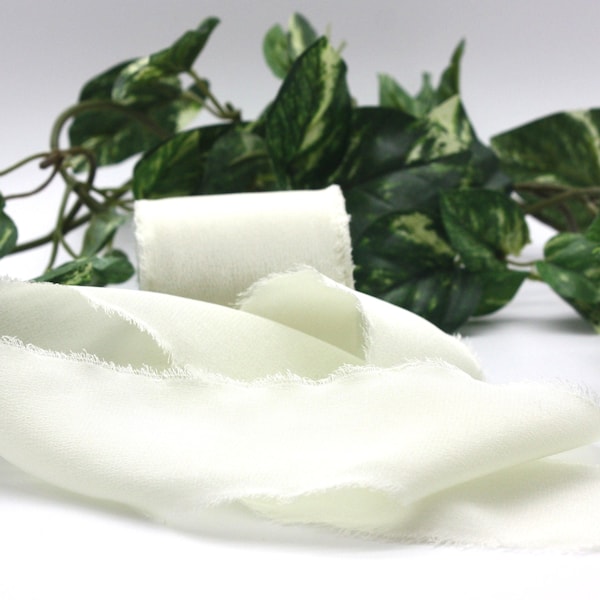 Undyed Frayed Silk Ribbon: 2" Wide, DIY Dyeing