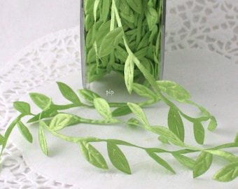 Light Green Leaf Ribbon Trim 1/4” wide by the yard