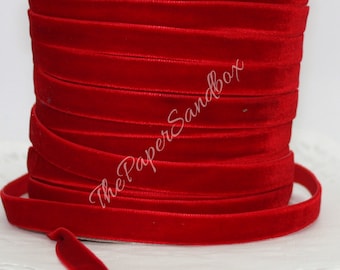 Red Velvet Ribbon 3/8" wide