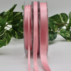 Dusty Rose Satin Ribbon BY THE YARD Double Faced Swiss Satin
