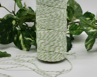 Light Green/White Baker's Twine 10 yards