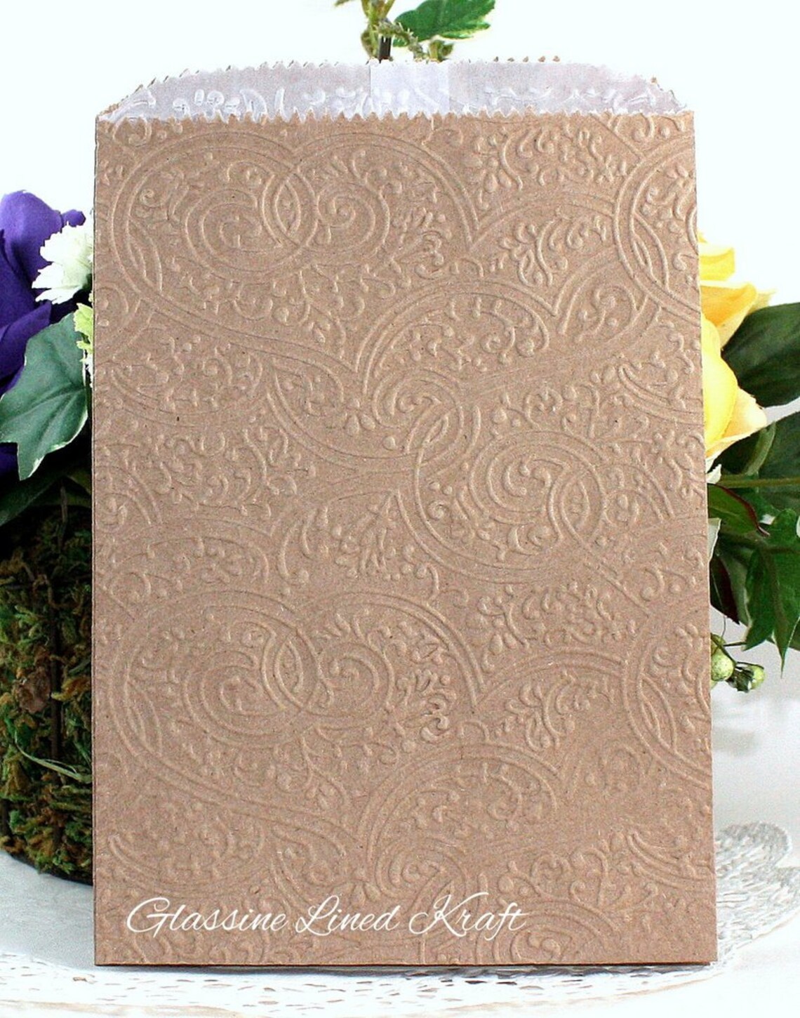 20 Embossed Grease Resistant Paper Bags 4.75 X 6.75 Etsy