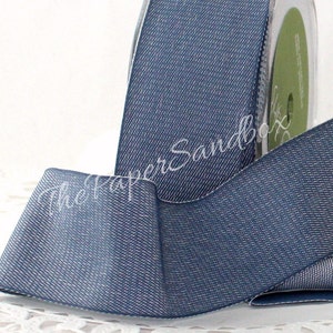 Blue Denim Ribbon 1.5&quot; wide BY THE YARD