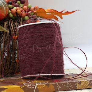 Burgundy Burlap Twine String, Baker’s Twine, Choice of Length