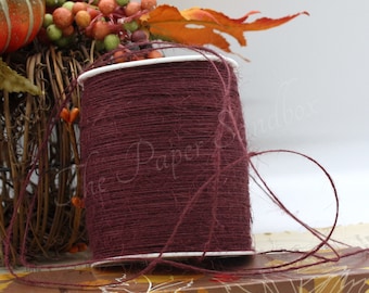 Burgundy Burlap Twine String, Baker’s Twine, Choice of Length