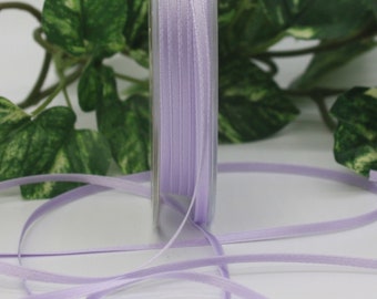 2 yards Lavender or Lilac Double Faced Swiss Satin Ribbon 1/8" wide