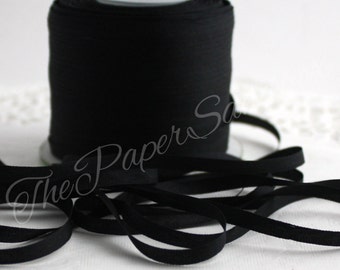 2 yards Black Silk Ribbon 1/8” wide