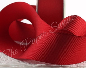 Red Grosgrain Ribbon 1.5“ wide BY THE YARD