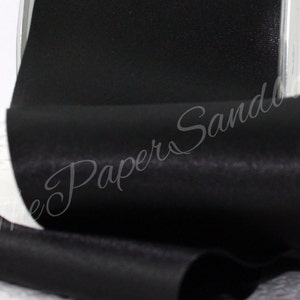 Black Satin Ribbon 3” wide BY THE YARD, Single Faced Bias Cut Ribbon