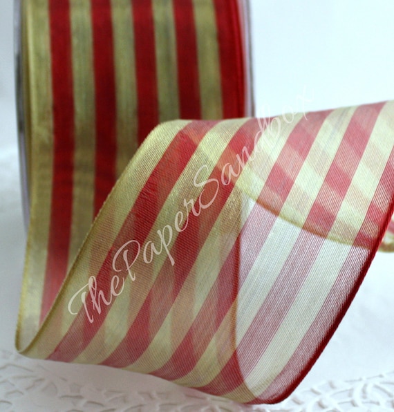 63mm wide RED//BLACK CHRISTMAS TARTAN RIBBON WIRED EDGE BOWS 10 yard Spool