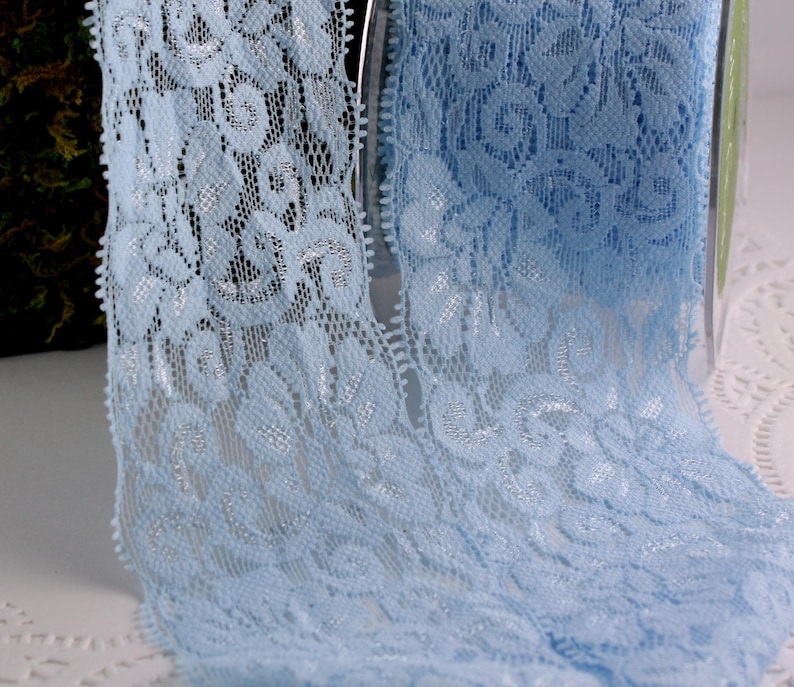 Navy Blue Stretch Lace 2.5” Wide - Etsy