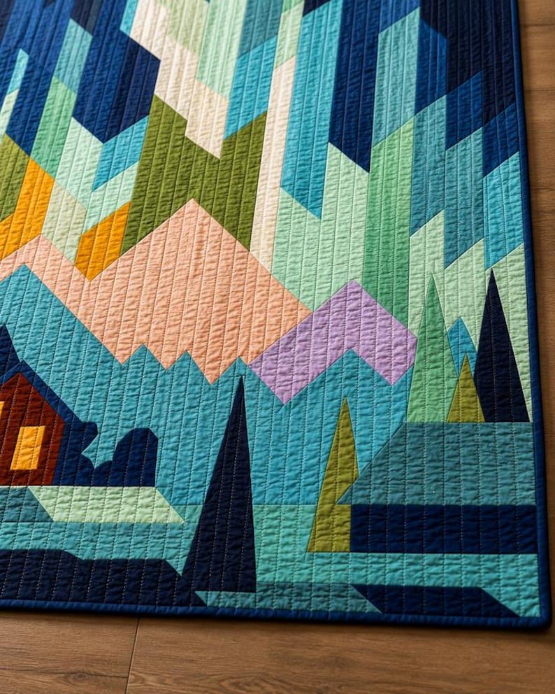 Alpine Pulse Quilt Pattern – Aurora Mountain Cabin Wall Hanging ...