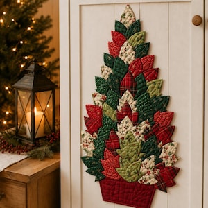 Holiday Pine 03569T Christmas Tree Door Hanging Quilt Pattern – Printed Appliqué Pattern