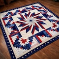 Patriotic Star Quilt Pattern Booklet, Americana Red White Blue Design (Printed)03277T product logo