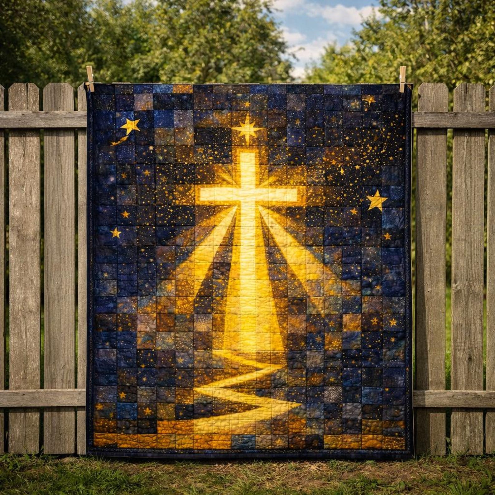 Guiding Light Christian Cross Quilt Pattern Booklet, Religious Sewing ...
