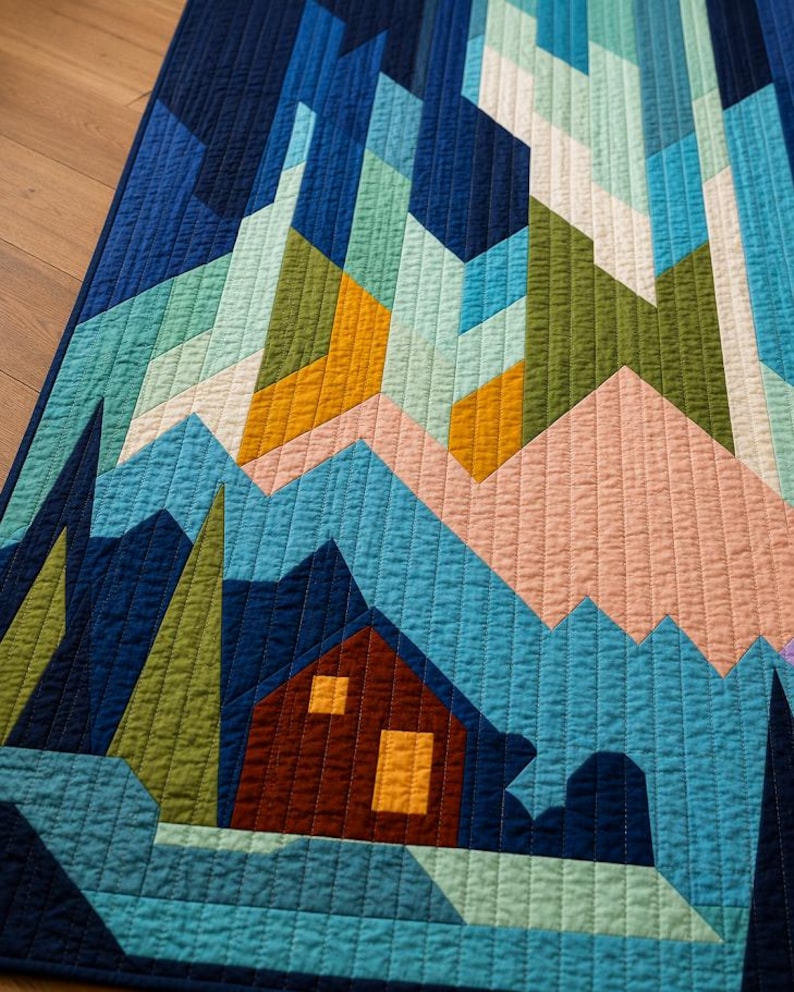 Alpine Pulse Quilt Pattern – Aurora Mountain Cabin Wall Hanging ...