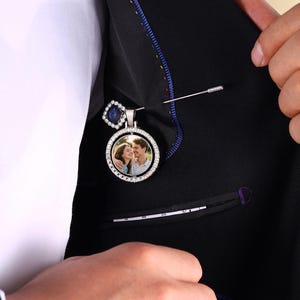 Groom Gift Wedding Lapel Pin Custom Photo Lapel Pin Gift For Groom From Bride on Wedding Day Groom Wedding Gift Photo Lapel Pin for Groom