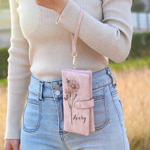Custom Birth Flower Wallet with Name for Mother's Day Gifts, Wallet For Women,  Personalized Birthday Gift, Gift for Mom