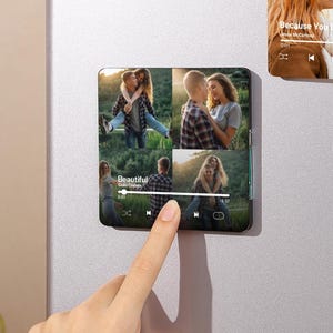 Personalized Music Fridge Magnet, Custom Photo & Music Refrigerator Magnet,Sentimental Gifts for Her/Him,Photo Music Magnet,Birthday Gift