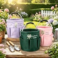Personalized Garden Tool Set with Birth Flower & Tote Bag, Custom Gardening Gift for Mom, Grandma, Wife, Birthday, Mother's Day Present