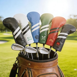 Funda personalizada para palo de golf, funda de cuero personalizada para palo de golf, funda hecha a mano para driver de golf, regalo para golfista, accesorios de golf
