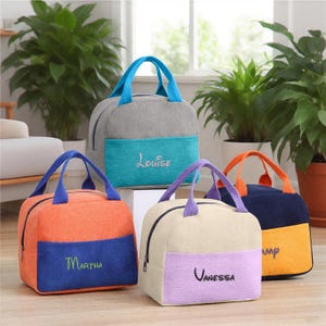 Personalized Lunch Bag With Name Embroidery,Custom Handmade Name Lunchbox Bag,Back to School Bag,Personalized Kid Lunchbag,School Lunch Bag