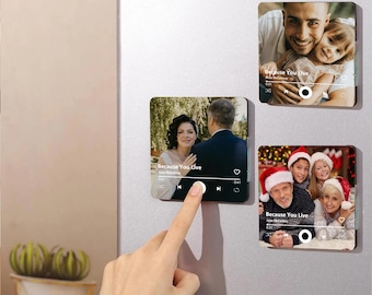 Personalized Music Fridge Magnet, Custom Photo & Music Refrigerator Magnet,Sentimental Gifts for Her/Him,Photo Music Magnet,Birthday Gift