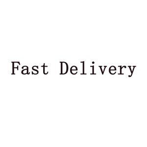 May include: The phrase "Fast Delivery" is presented in a bold, black typeface on a plain white backdrop. The text is centrally aligned, highlighting the promise of prompt dispatch.