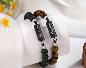 Pulsera personalizada para cenizas de mascotas, recuerdo conmemorativo grabado a medida
