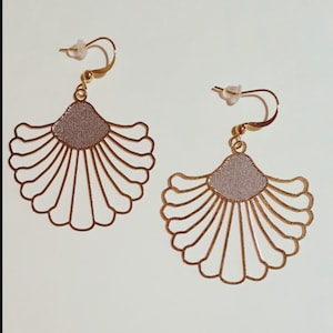 Gold Filigree Fan Earrings, Custom Filigree Earrings, Birthday | Christmas Gift, Mother&#39;s Day Gift, Fashion Filigree Jewelry,