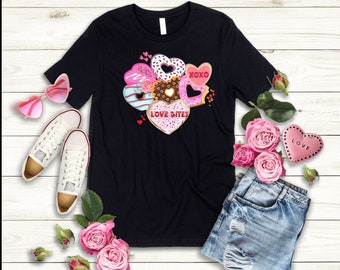 Womens Valentines Day T-Shirt, Valentines Love Bites T-Shirt, XOXO Hugs and Kisses Shirt, Valenttines Gifts for Her