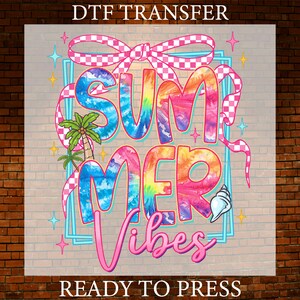 Transfert DTF Summer Vibes : impression sur presse à chaud tropicale