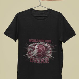 World Cup 2026 Qatar Soccer DTF Print, Football Fan Shirt Design image 3