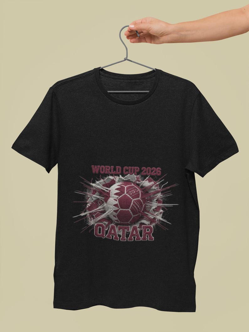 World Cup 2026 Qatar Soccer DTF Print, Football Fan Shirt Design image 3