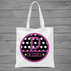 Girls Monogrammed Tote Bag | Personalized Bag | Kids Tote Bag | Custom Bag | Big Sister | Toddler Bag | Book Bag |  Birthday Gift