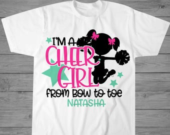 I'm A Cheer Girl From Bow To Toe T-Shirt | Girls Cheer T-Shirt | Cheer Team Gift | Cheer Practice Shirt | Cheerleader Gift | Custom Cheer