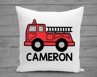 Firetruck Pillow | Fire Engine Pillow | Fireman Pillow Cushion | Firetruck Room Decor | Boys Gift | Fireman Boys Birthday | Brother Gift