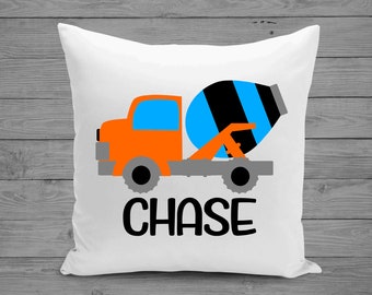 Cement Truck Pillow | Boys Pillow | Construction Pillow Cushion |  Boys Decorative Pillow | Construction Decor | Boys Gift | Boys Birthday