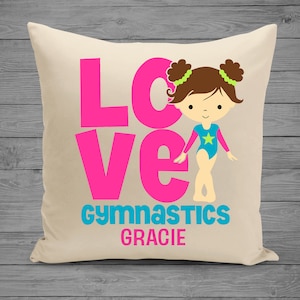 Gymnastics Pillow | Girls Throw Pillow | Gymnastics Pillow Cushion | Gymnastics Gift | Decorative Pillow | Gymnastics Decor | Girls Birthday