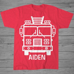Boys Fire Truck Shirt | Personalized Fire Truck Shirt | Boy Birthday Shirt | Fireman Shirt | Fire Engine T-Shirt | Big Brother Gift